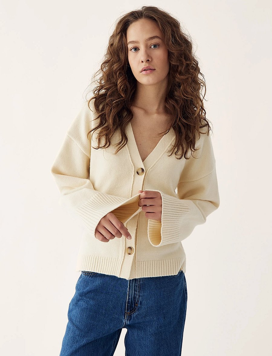 Noella - Lenyx Knit Cardigan - cardigans - ivory - 3