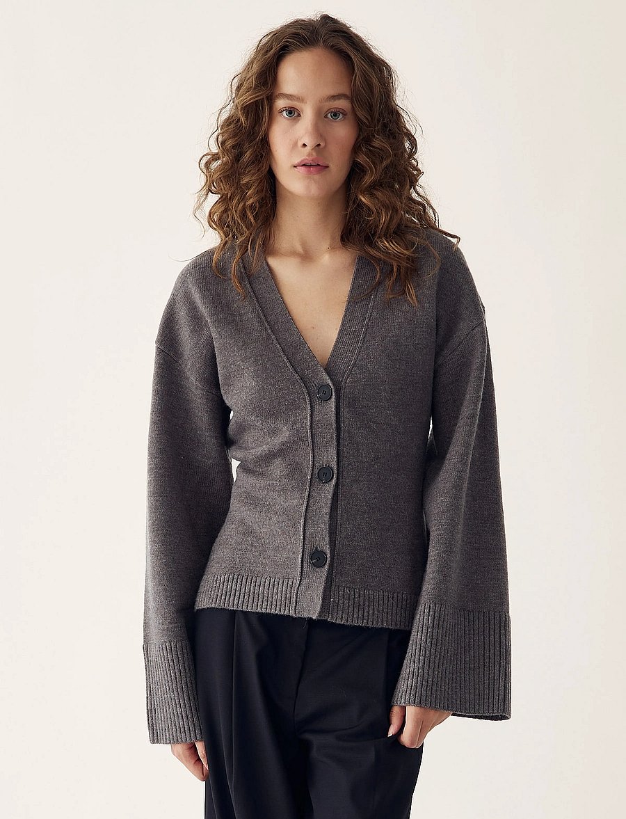 Noella - Lenyx Knit Cardigan - strickjacken - medium grey mel. - 0