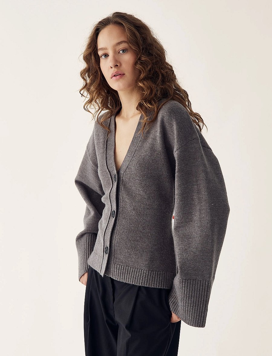 Noella - Lenyx Knit Cardigan - strickjacken - medium grey mel. - 3