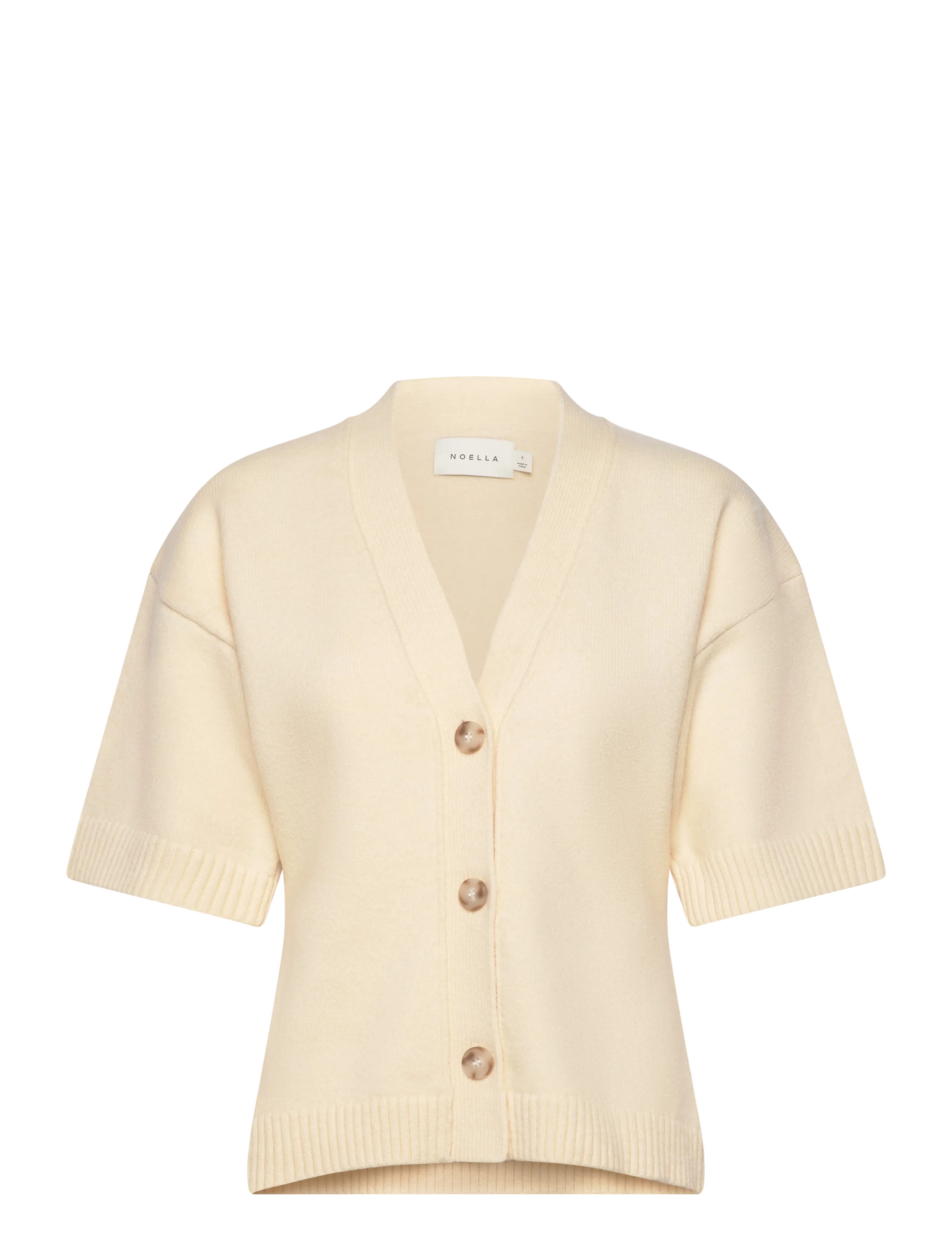 Noella N-Lenyx SS Knit - Cardigans - IVORY / cream
