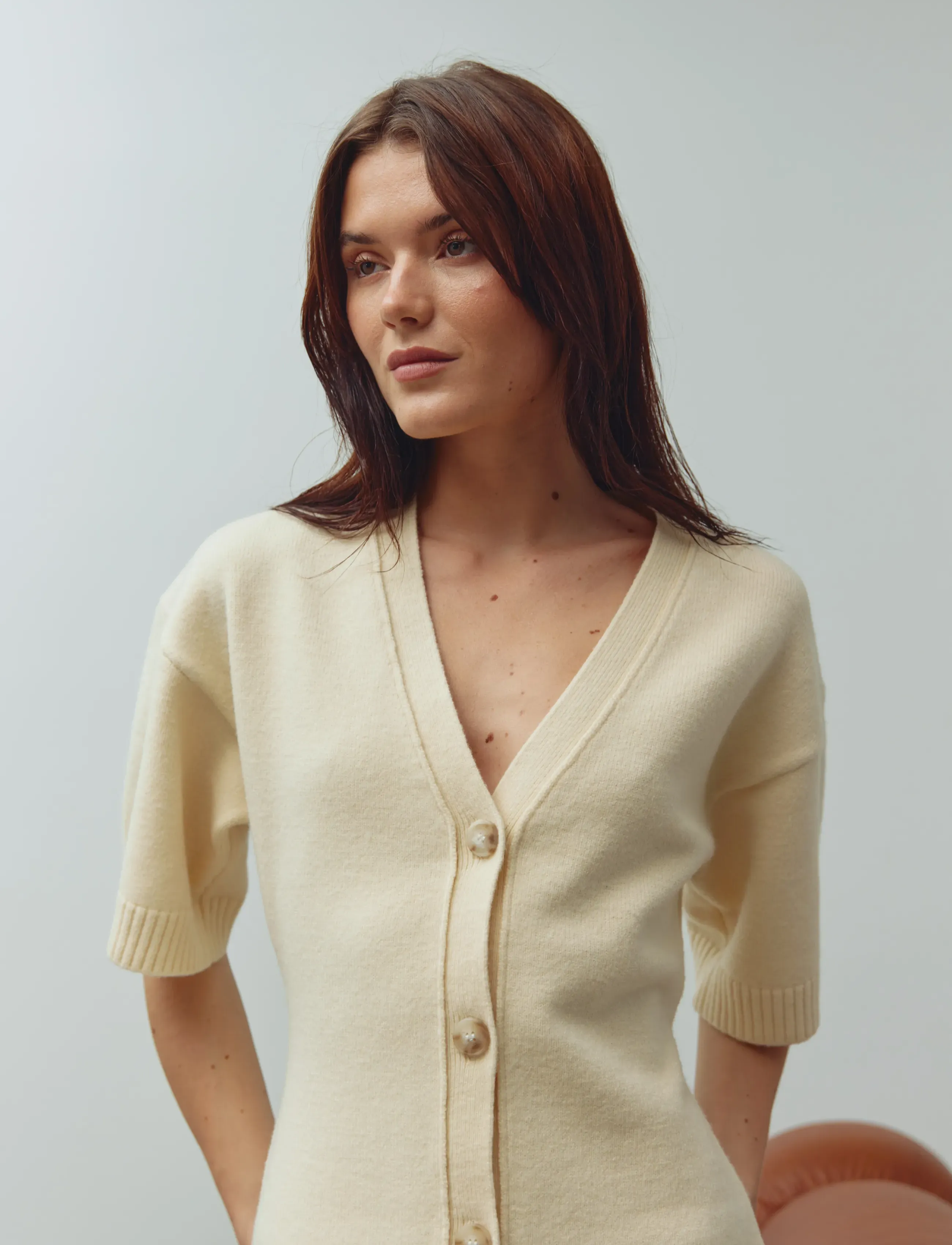 Noella N-Lenyx SS Knit - Riided - IVORY / cream