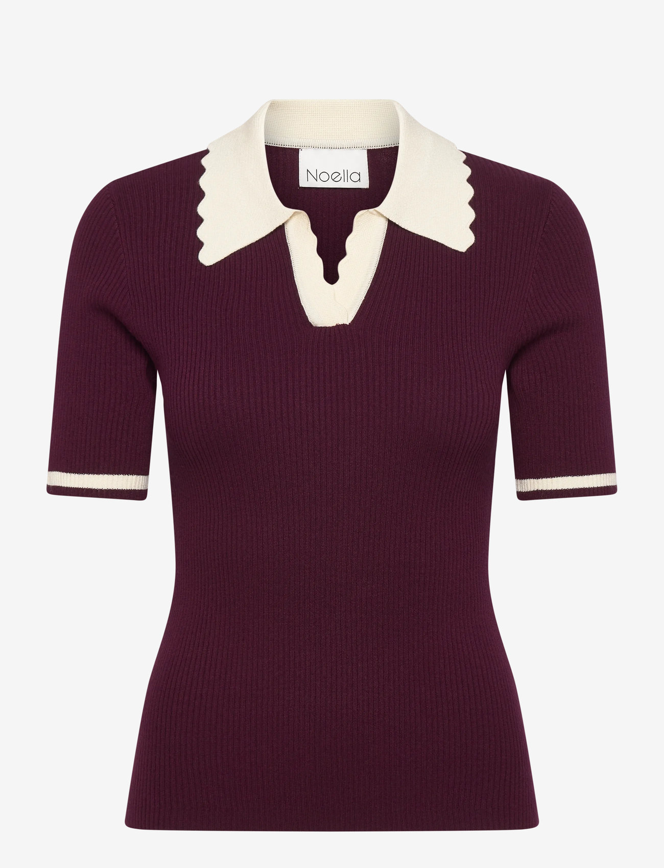 Noella - Lilo Polo Knit - wine sugar combo - 1