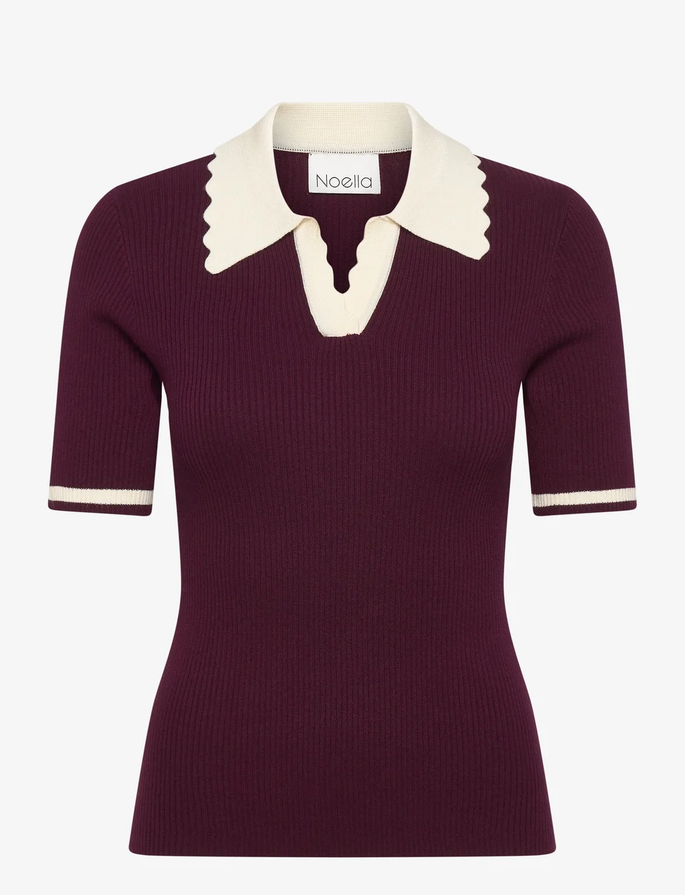 Noella - Lilo Polo Knit - gebreide truien - wine sugar combo - 1