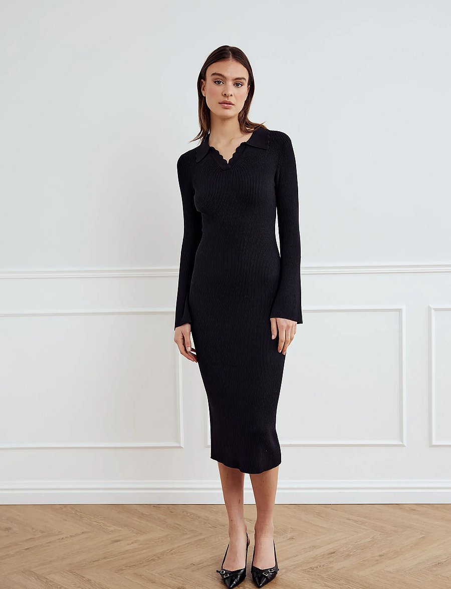Noella - Livvy Knit Dress - strickkleider - black - 0