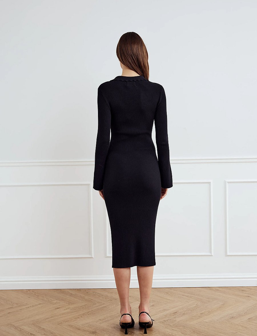 Noella - Livvy Knit Dress - strickkleider - black - 3