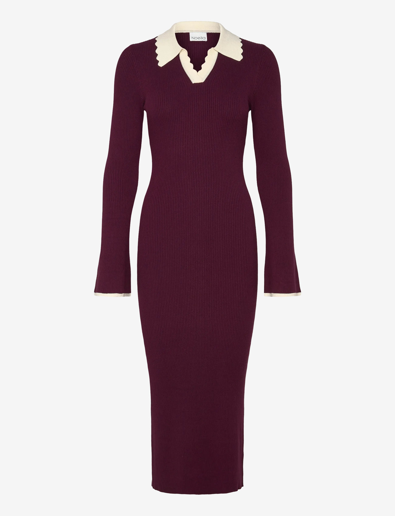 Noella - Livvy Knit Dress - stickade klänningar - wine sugar combo - 1