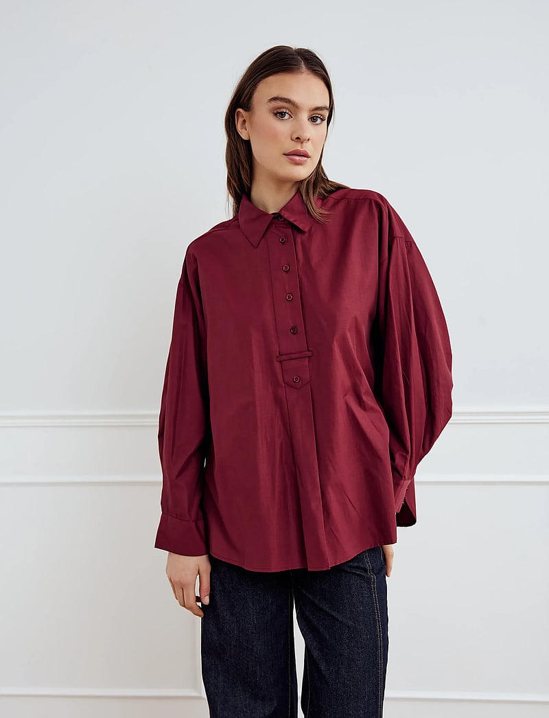 Noella - Leonie Shirt - pikkade varrukatega särgid - dusty mahogany - 0