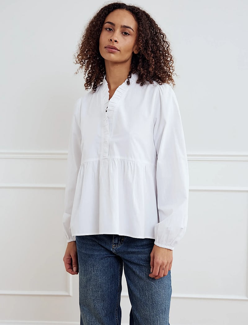 Noella - Matti Blouse - langärmlige blusen - white - 0