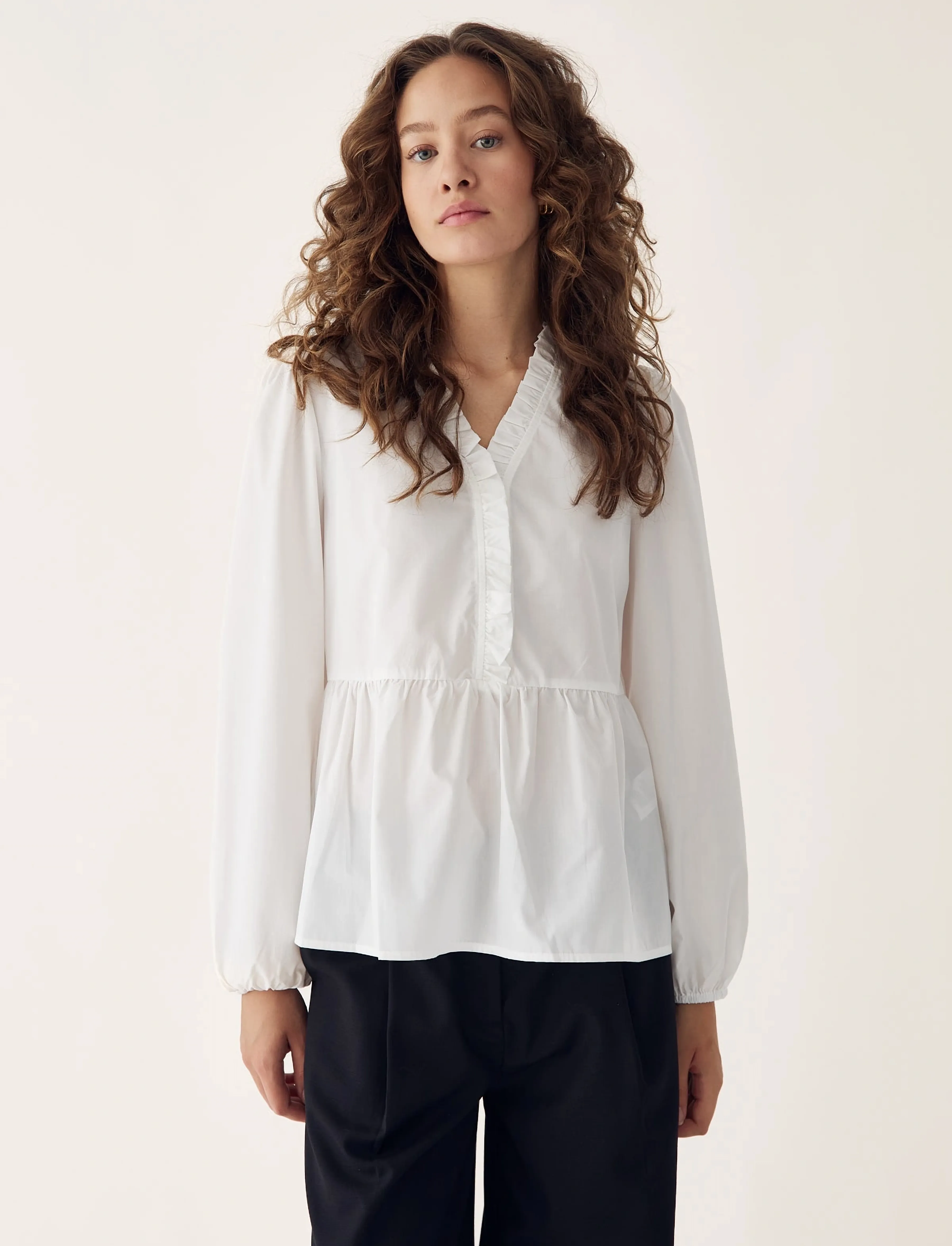 Noella - Matti Blouse - langärmlige blusen - white - 5