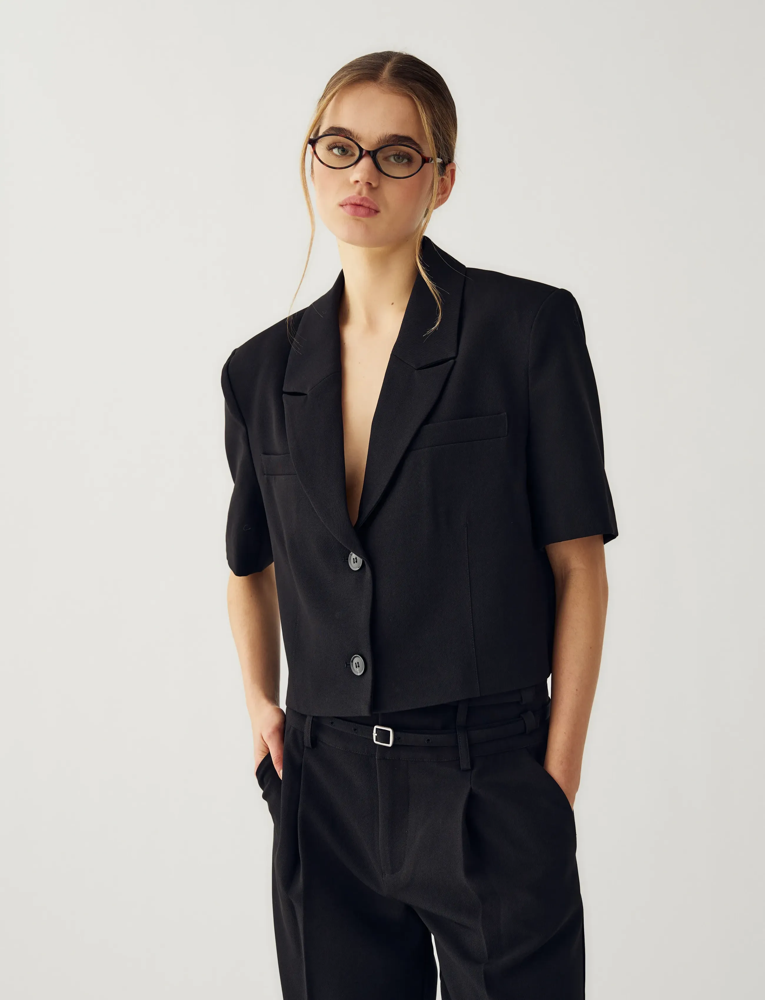 Noella - N-Leanne Crop Blazer - cropped blazers - black - 4
