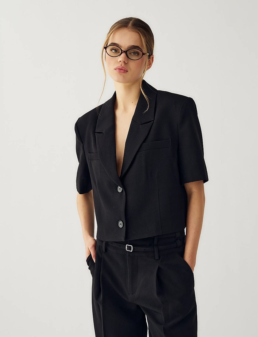 Noella - N-Leanne Crop Blazer - cropped-blazer - black - 4