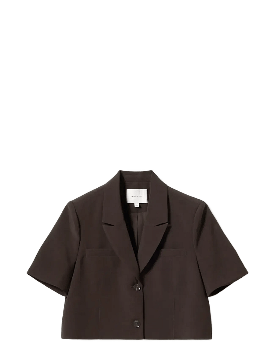 Noella - N-Leanne Crop Blazer - cropped-blazer - chocolate - 1