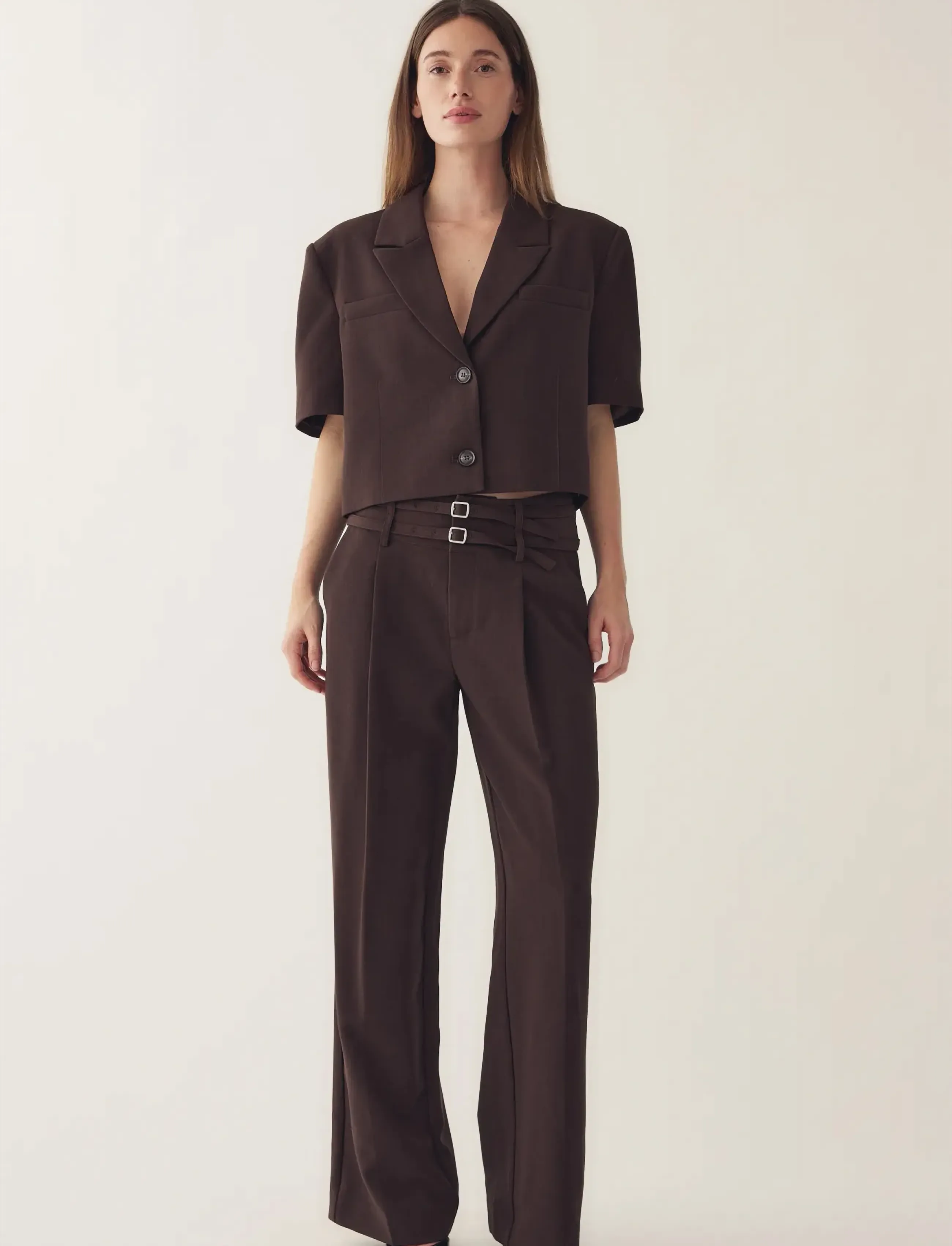 Noella N-Leanne Crop Blazer, XL, Brown, Blazere > Cropped Blazere, Dame
