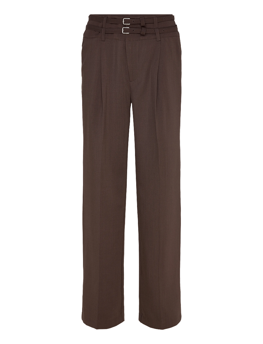 Noella - N-Darryl HW Pants - kostymbyxor - chocolate - 1