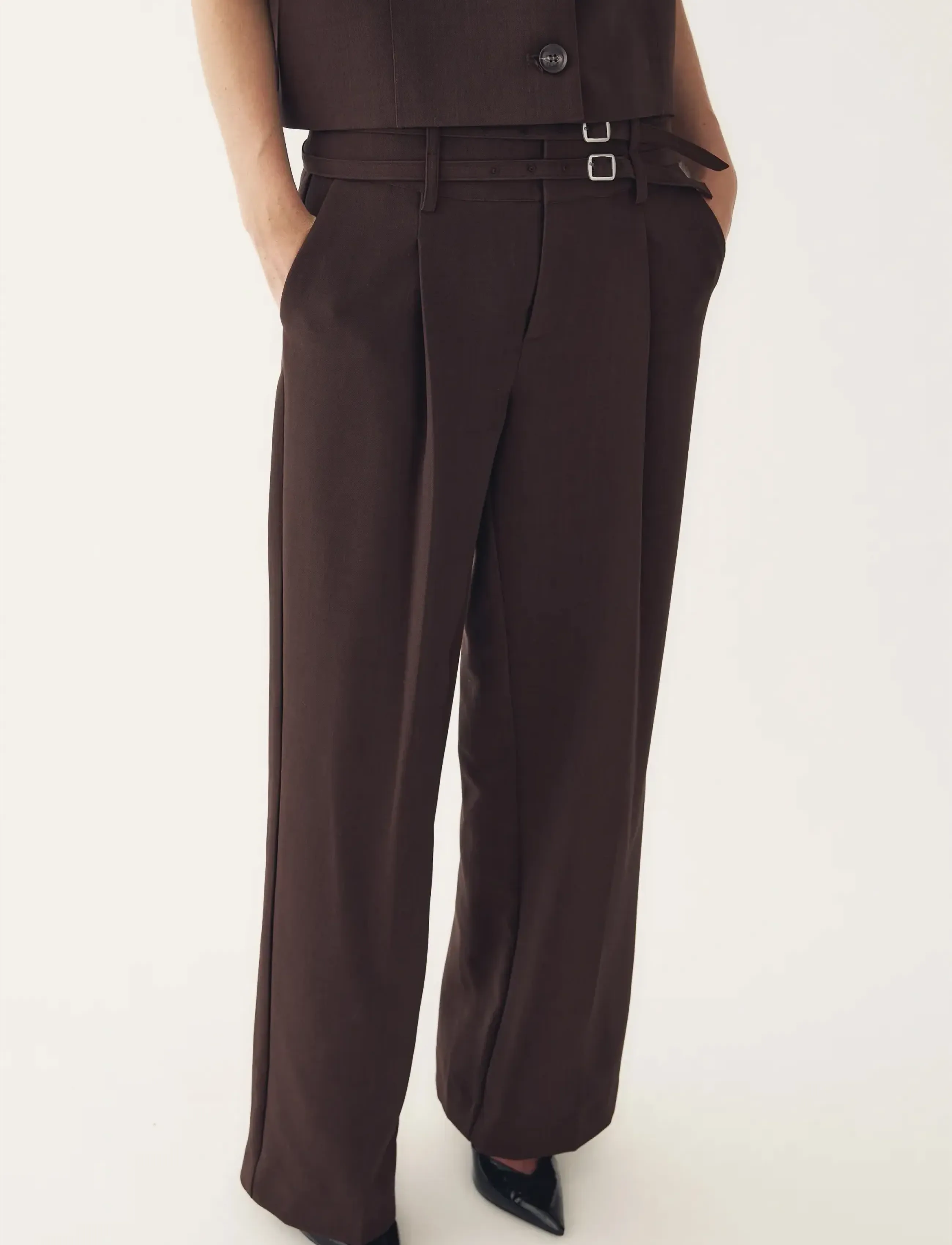Noella N-Darryl HW Pants - Byxor - CHOCOLATE / brown