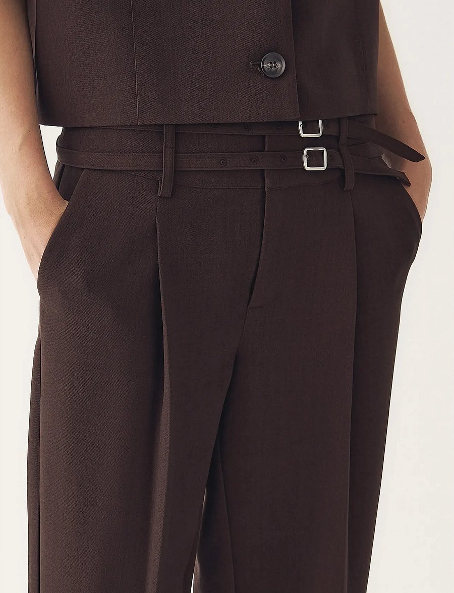 Noella - N-Darryl HW Pants - kostymbyxor - chocolate - 3