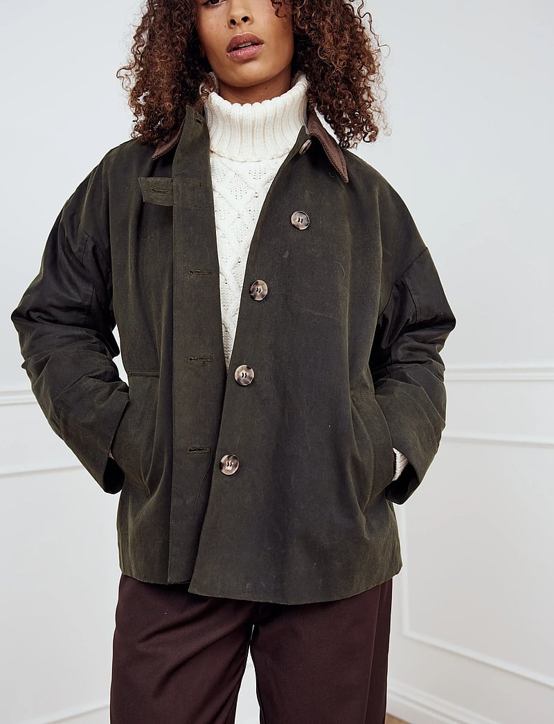 Noella - Lupita Wax Jacket - utility-jakker - military green - 0