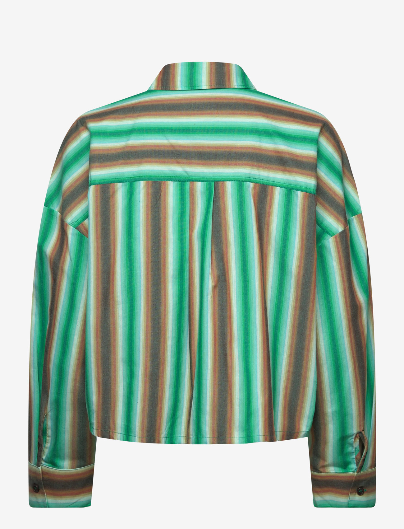 Noella - Liara Shirt - long-sleeved shirts - cosma green stripe - 2