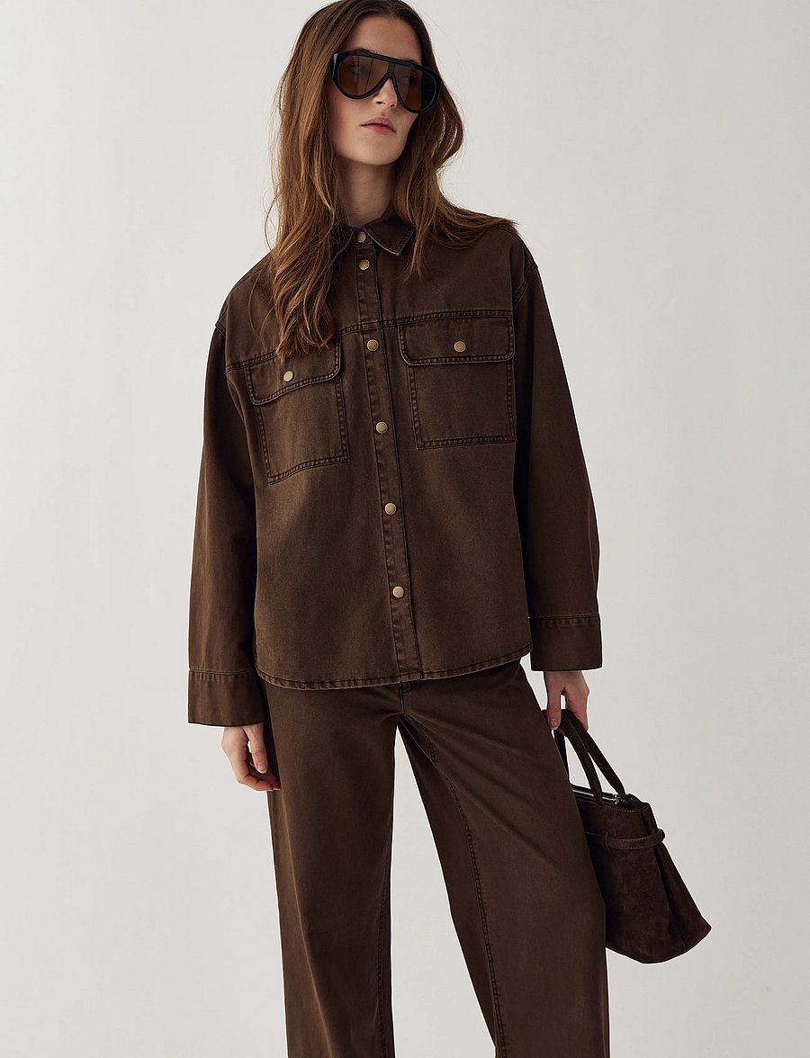 Noella - N-Marthena Shirt - pealissärgid - cocoa brown - 0