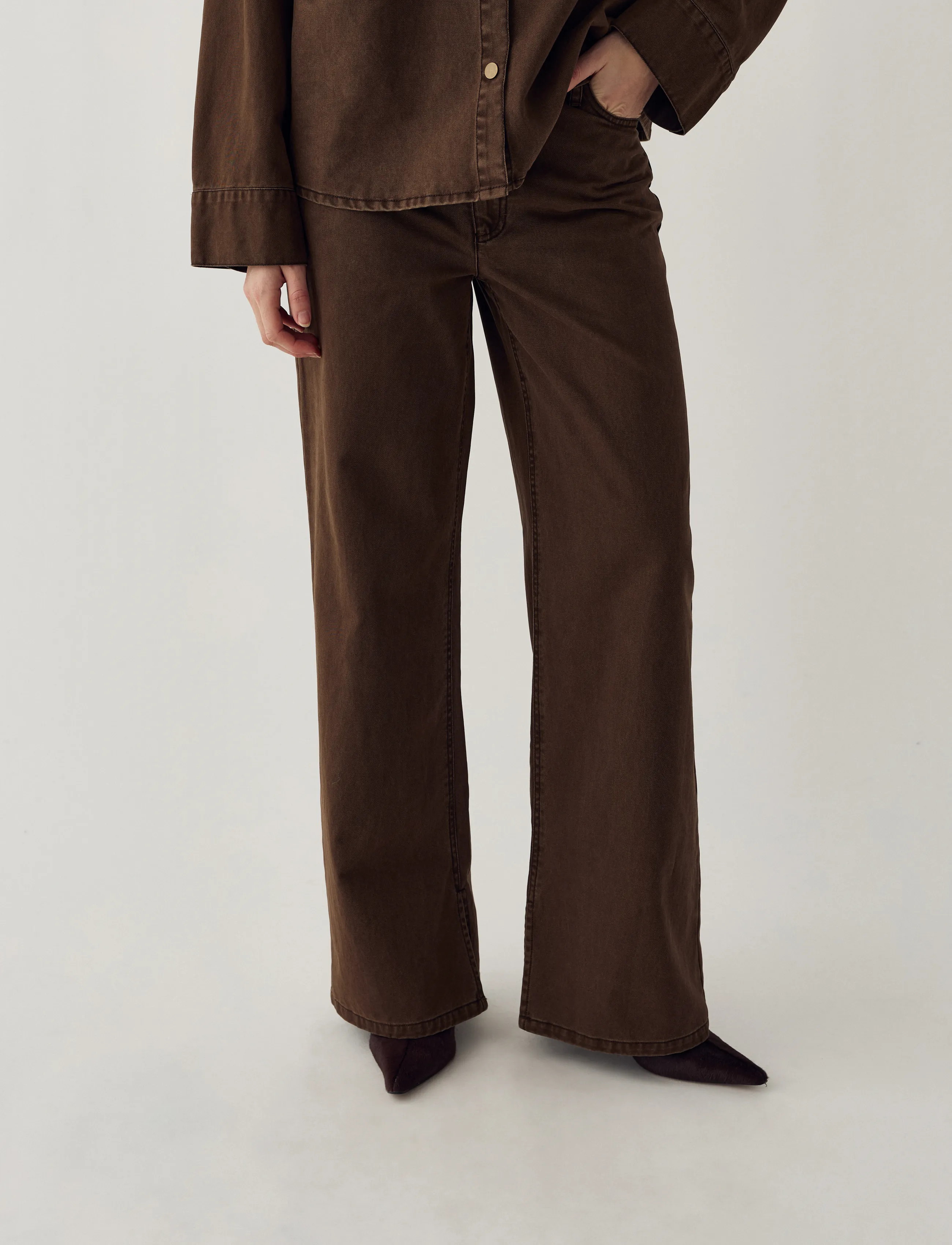 Noella N-Maribella MW Pants - Byxor - COCOA BROWN / brown