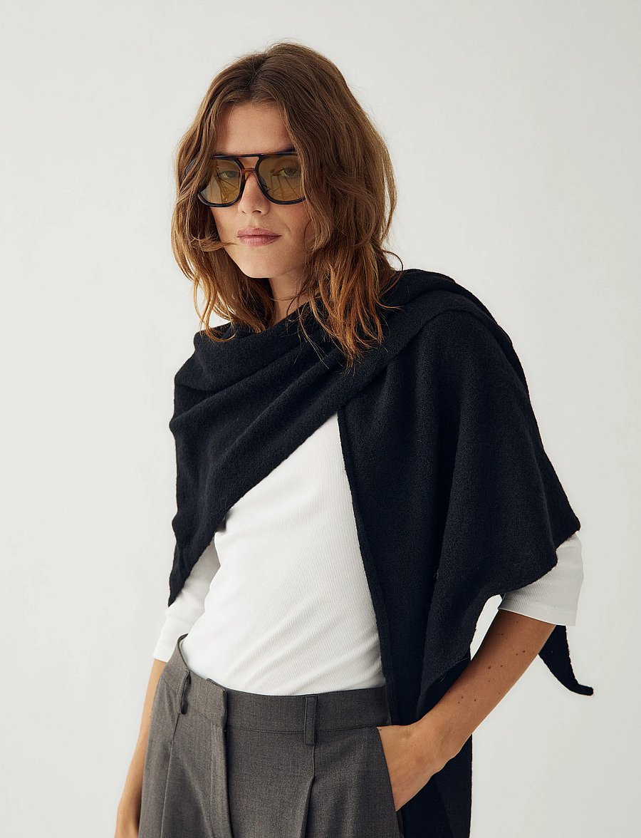 Noella - N-Loena Knit Scarf - halsdukar - black - 0