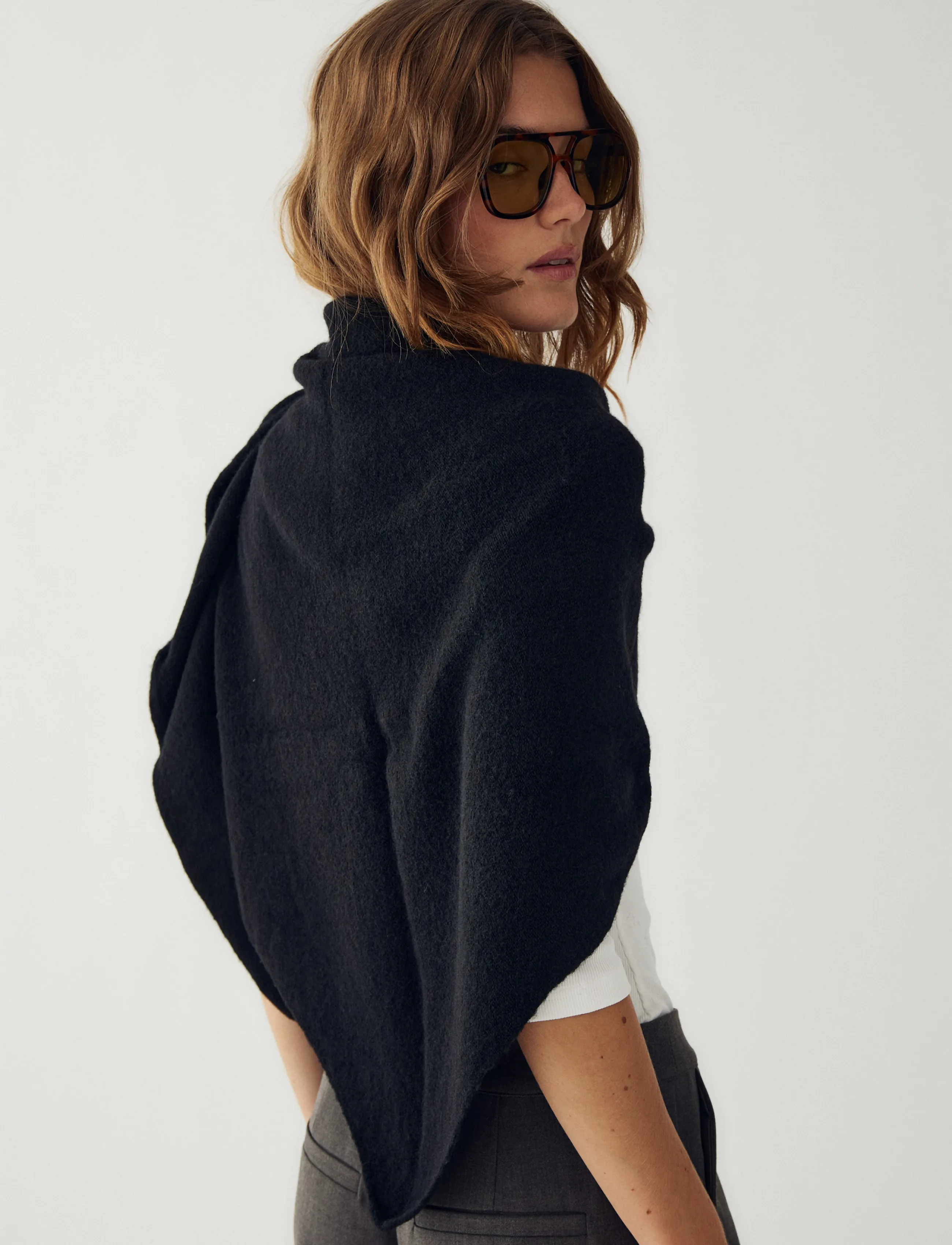 Noella - N-Loena Knit Scarf - halsdukar - black - 2