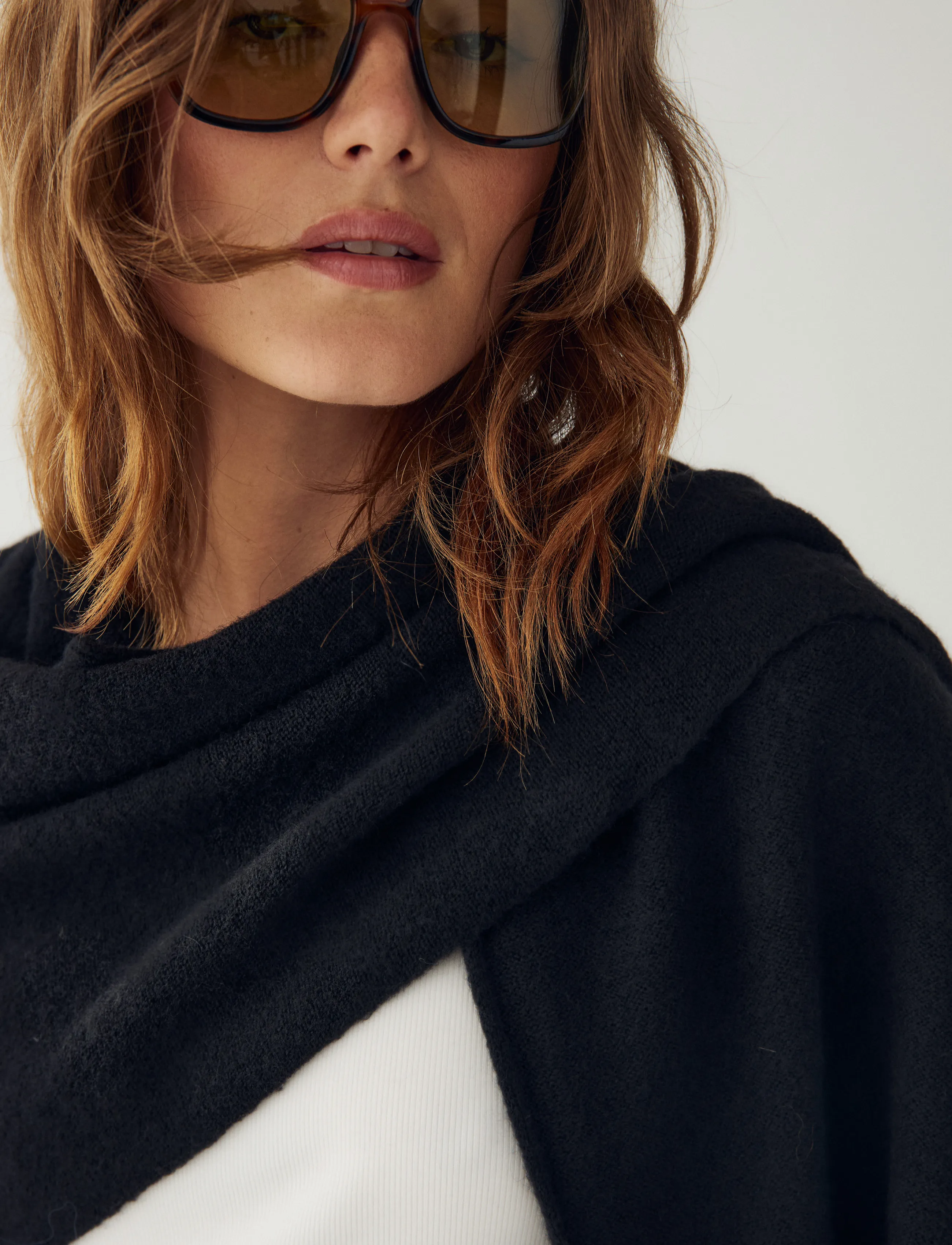 Noella - N-Loena Knit Scarf - halsdukar - black - 4