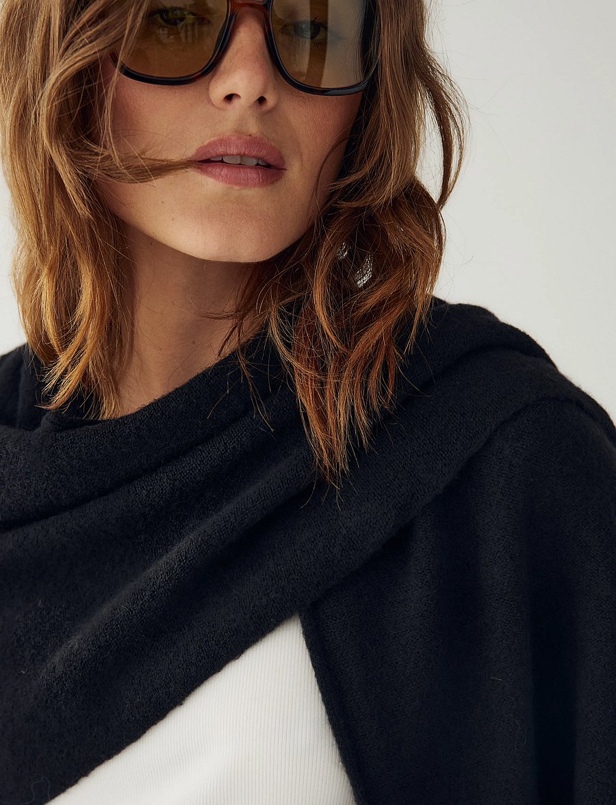 Noella - N-Loena Knit Scarf - halsdukar - black - 4