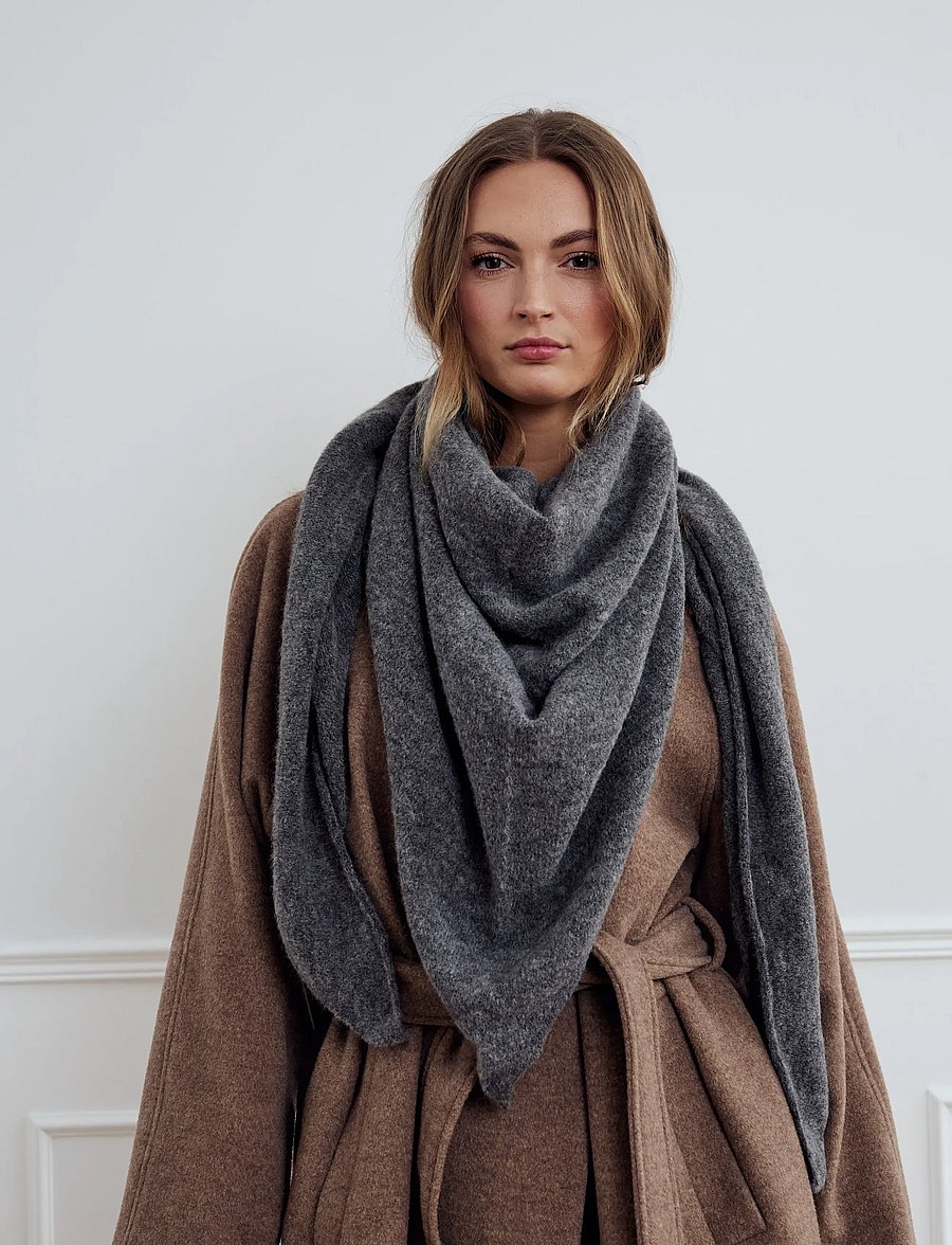 Noella - N-Loena Knit Scarf - winterschals - dark grey melange - 0