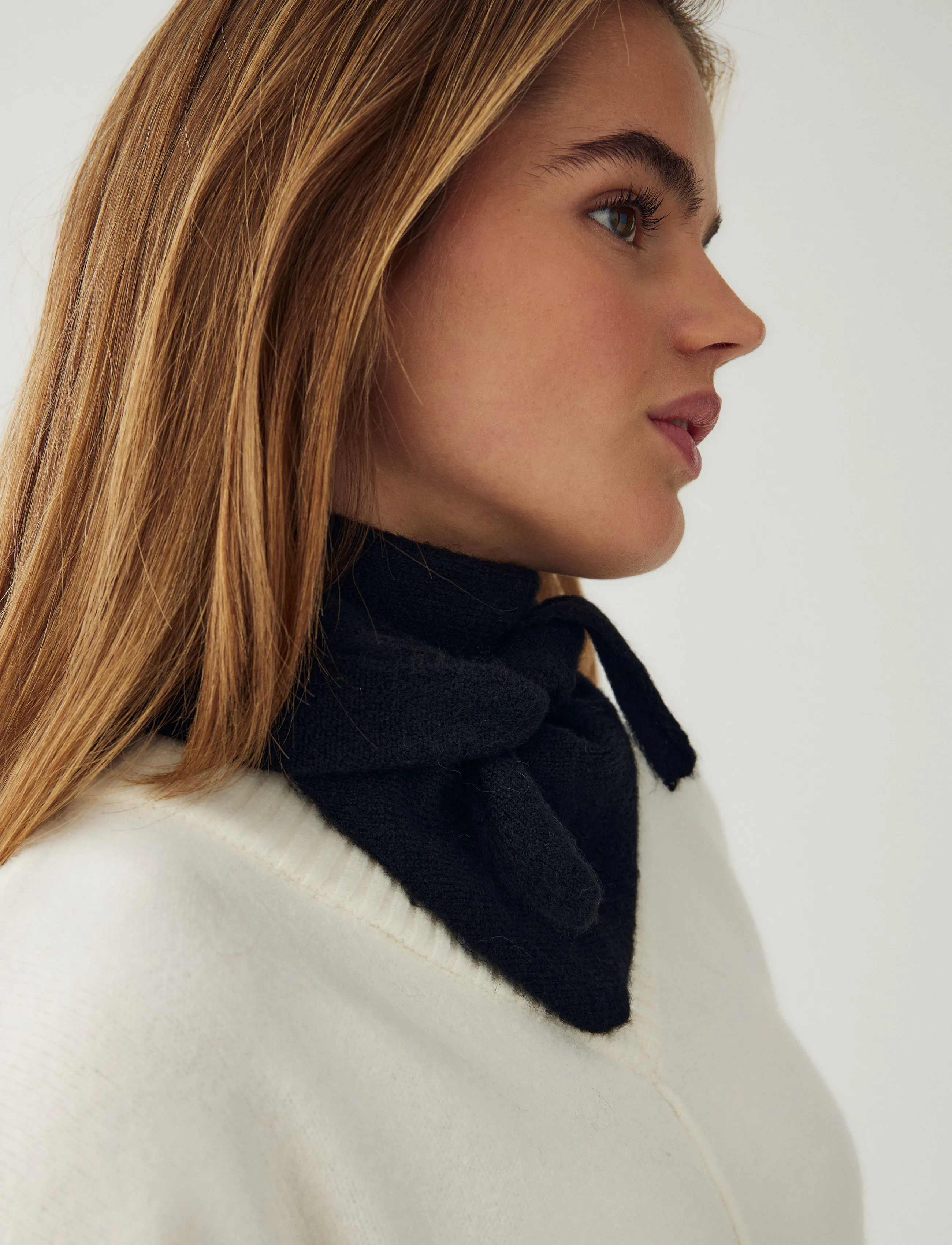 Noella - N-Loenetta Knit Scarf - talvesallid - black - 2