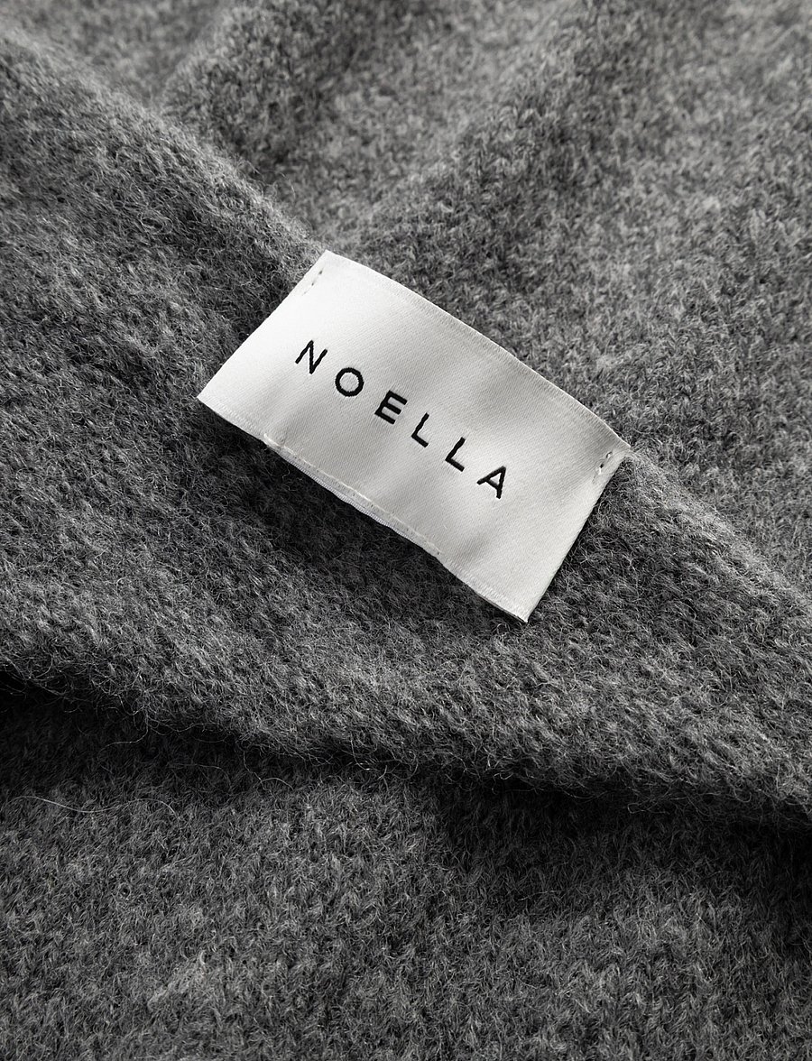 Noella - N-Loenetta Knit Scarf - winter scarves - dark grey melange - 3