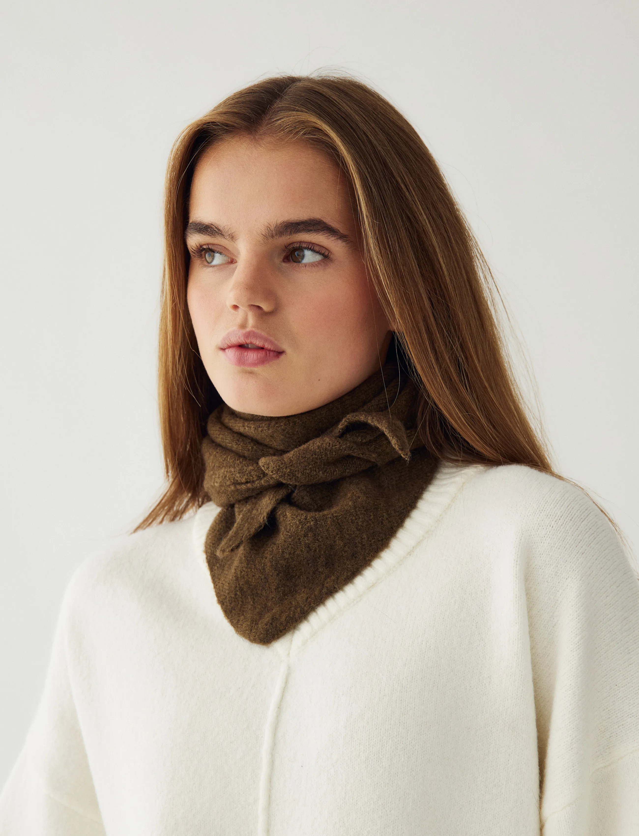 Noella N-Loenetta Knit Scarf - Accessoires - MILITARY GREEN MELANGE / khaki/green