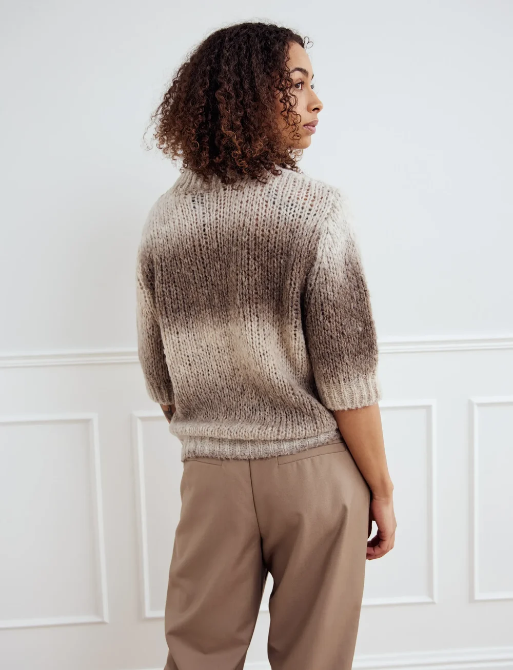 Noella - Leana Knit Top - stickade tröjor - beige sand combo - 3