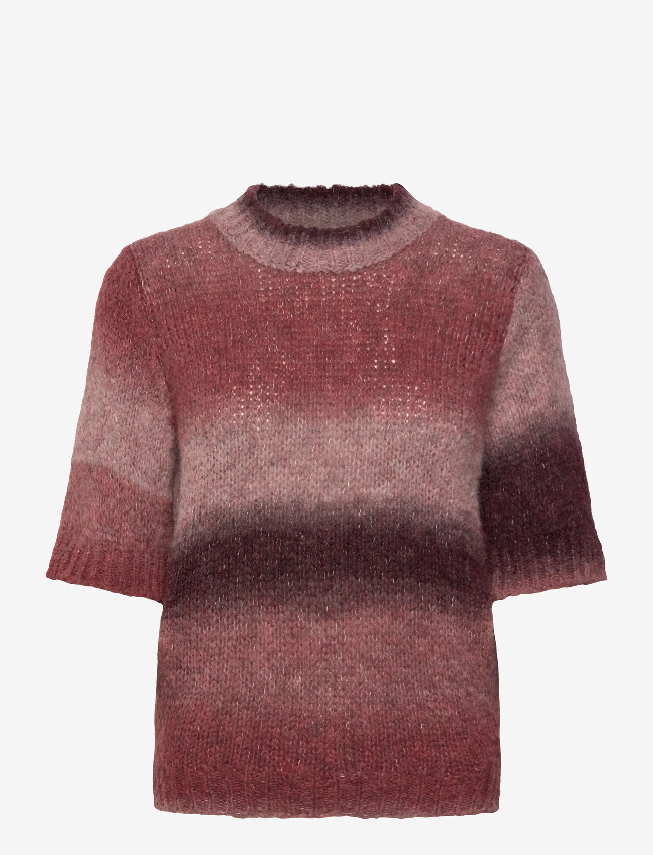 Noella - Leana Knit Top - efterårstøj - brown red combo - 0