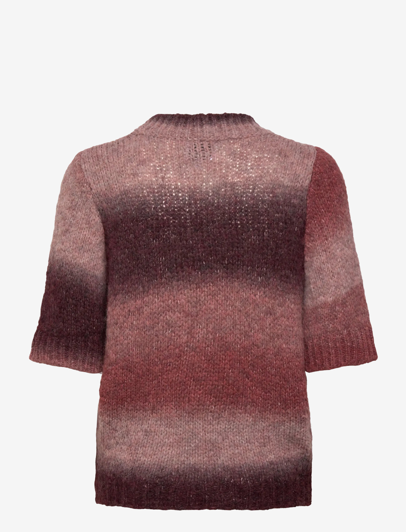 Noella - Leana Knit Top - efterårstøj - brown red combo - 1