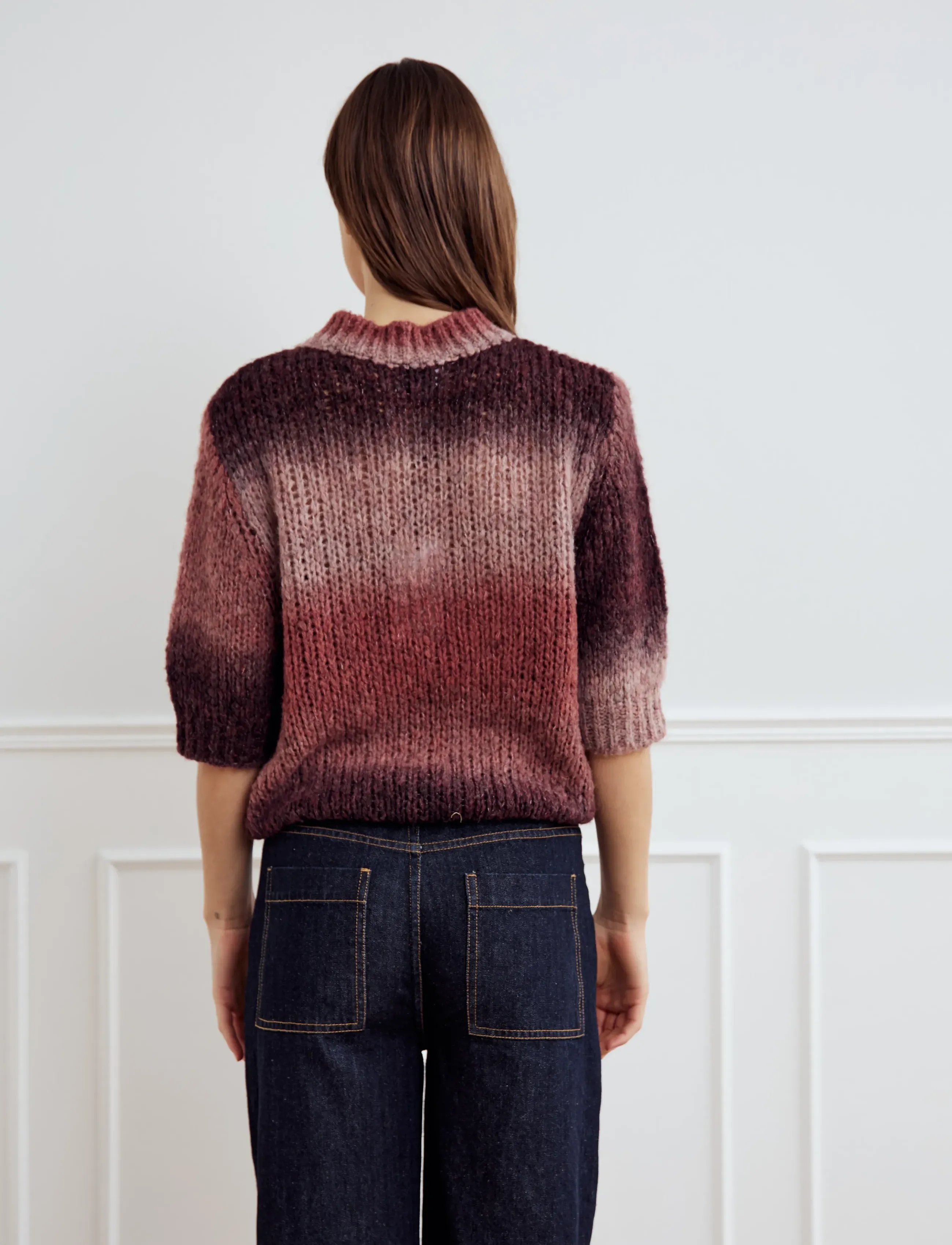 Noella - Leana Knit Top - gebreide truien - brown red combo - 3