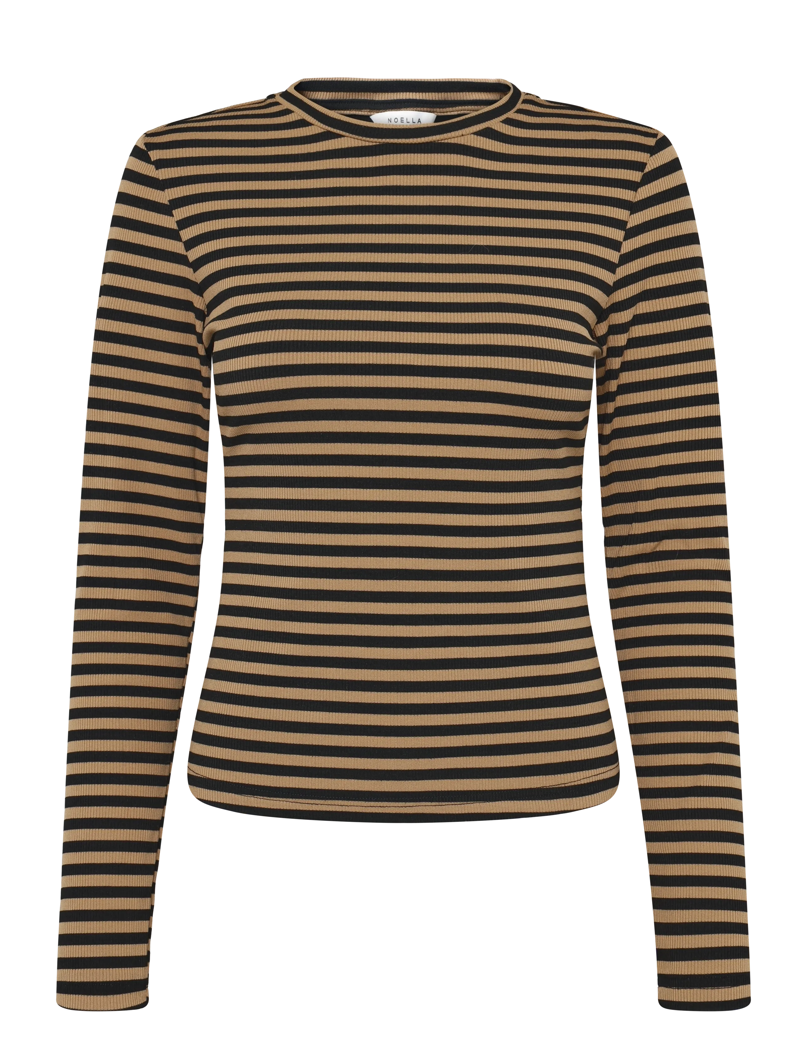 Noella - Luana Top - langärmlige tops - dark sand black stripe - 1