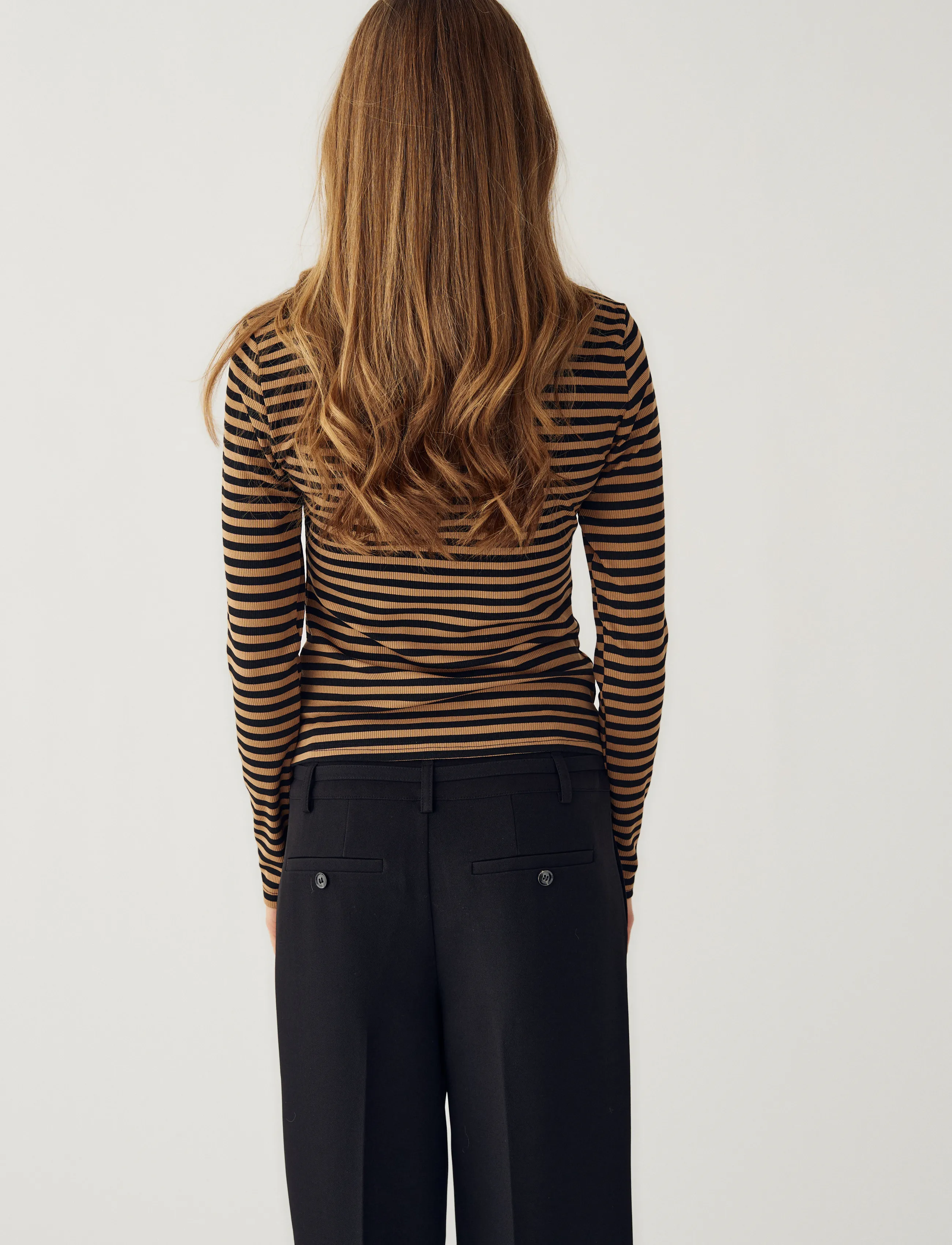 Noella - Luana Top - langärmlige tops - dark sand black stripe - 3