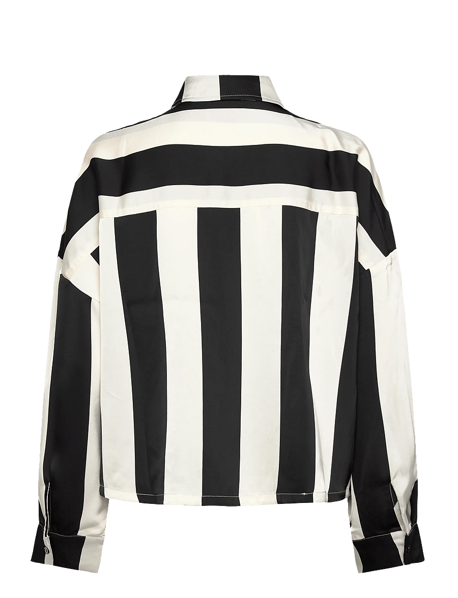 Noella - Liara N Shirt - pitkähihaiset kauluspaidat - black ivory stripe - 2