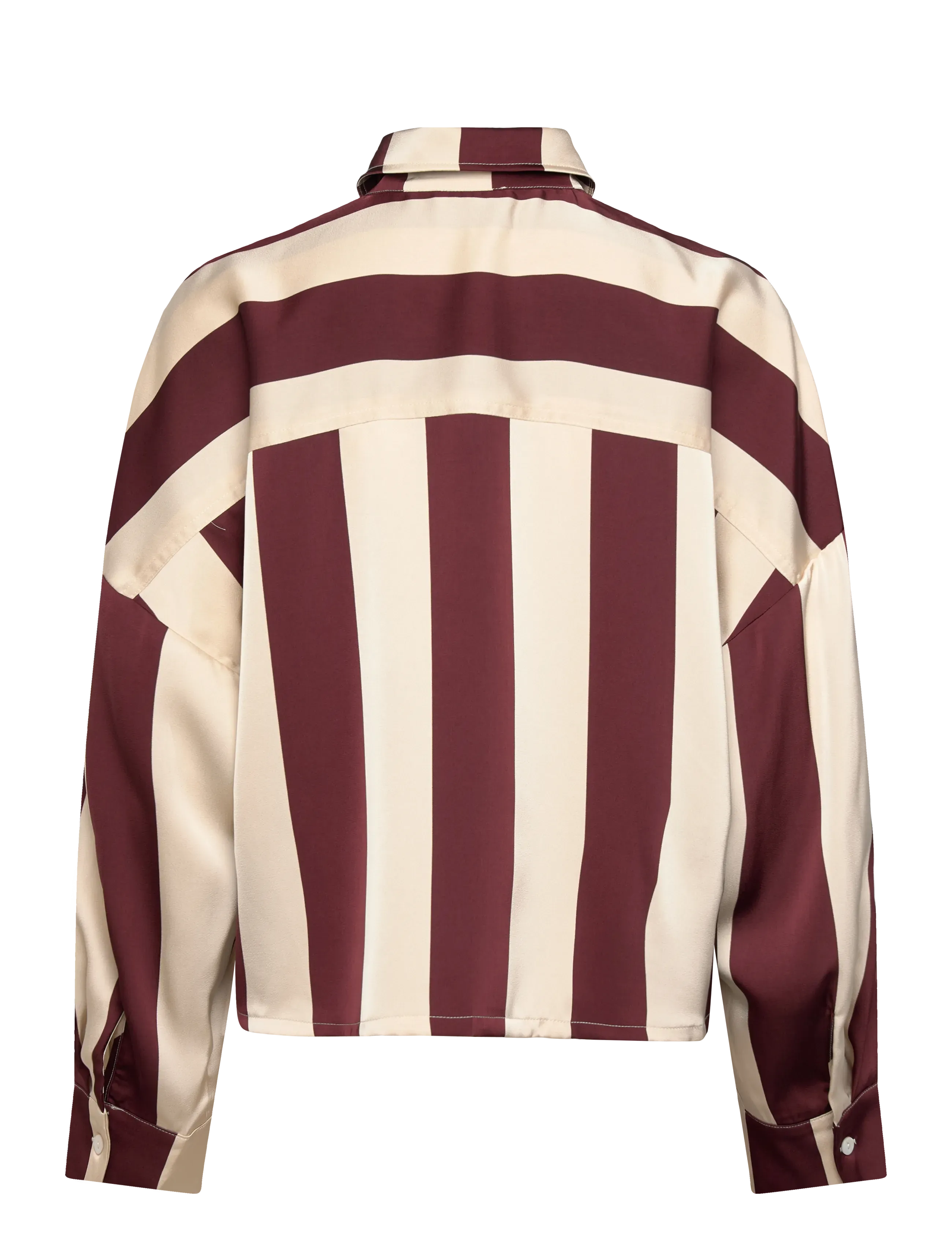 Noella - Liara N Shirt - langærmede skjorter - mahogany ivory stripe - 1