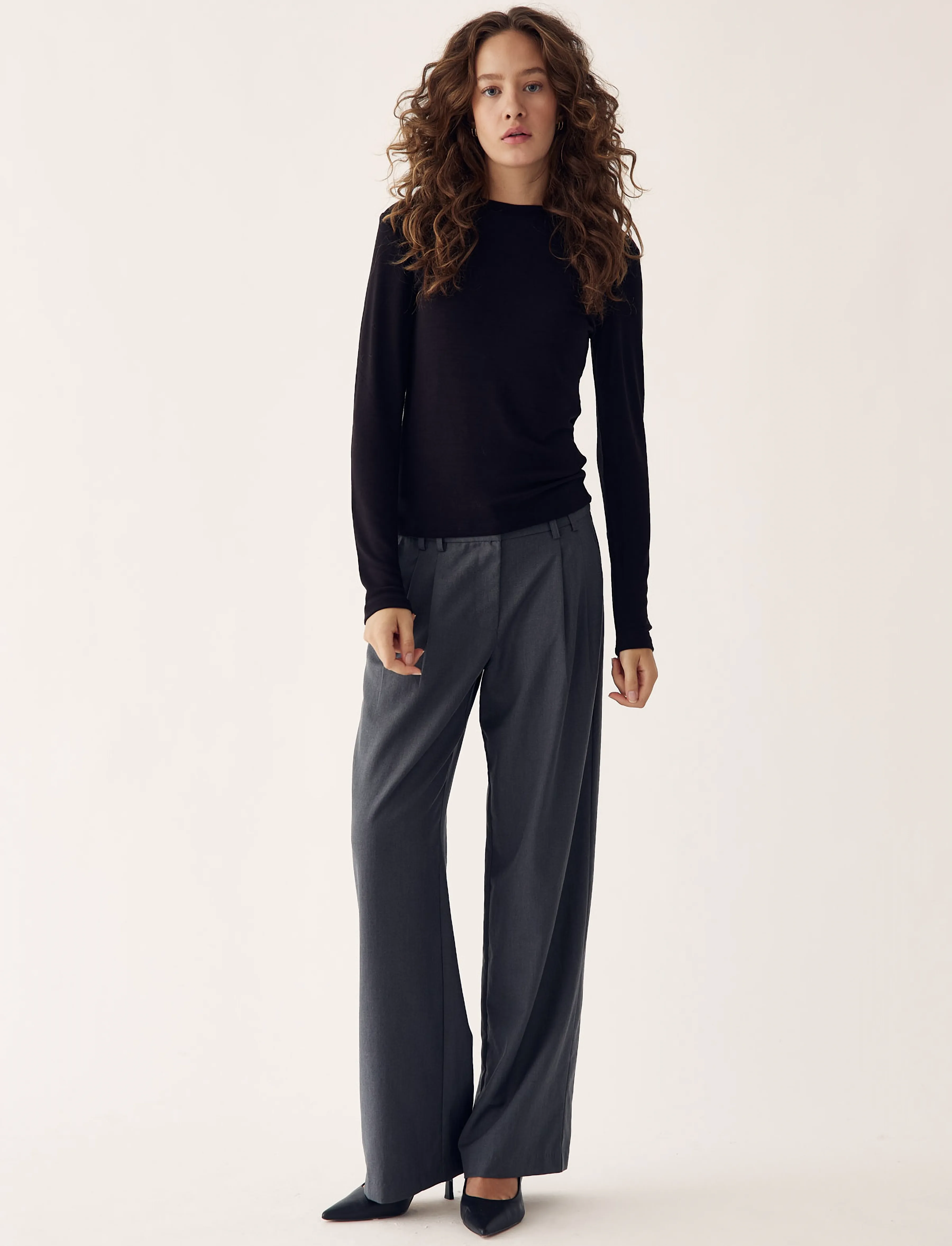 Noella - Lidie LS Top - long-sleeved tops - black - 4