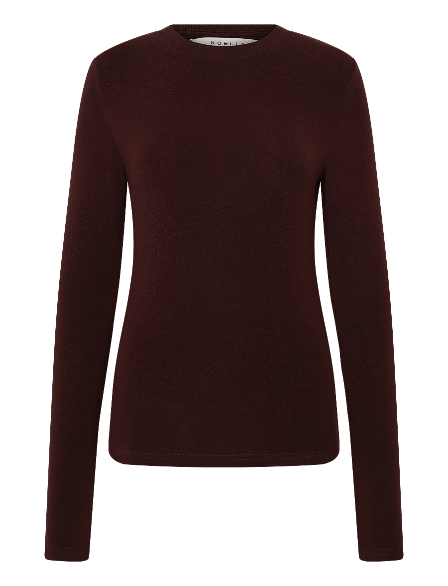 Noella - Lidie LS Top - langärmlige tops - burgundy melange - 1