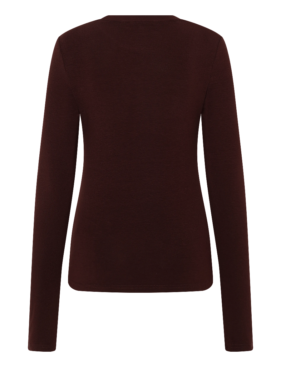 Noella - Lidie LS Top - langärmlige tops - burgundy melange - 2