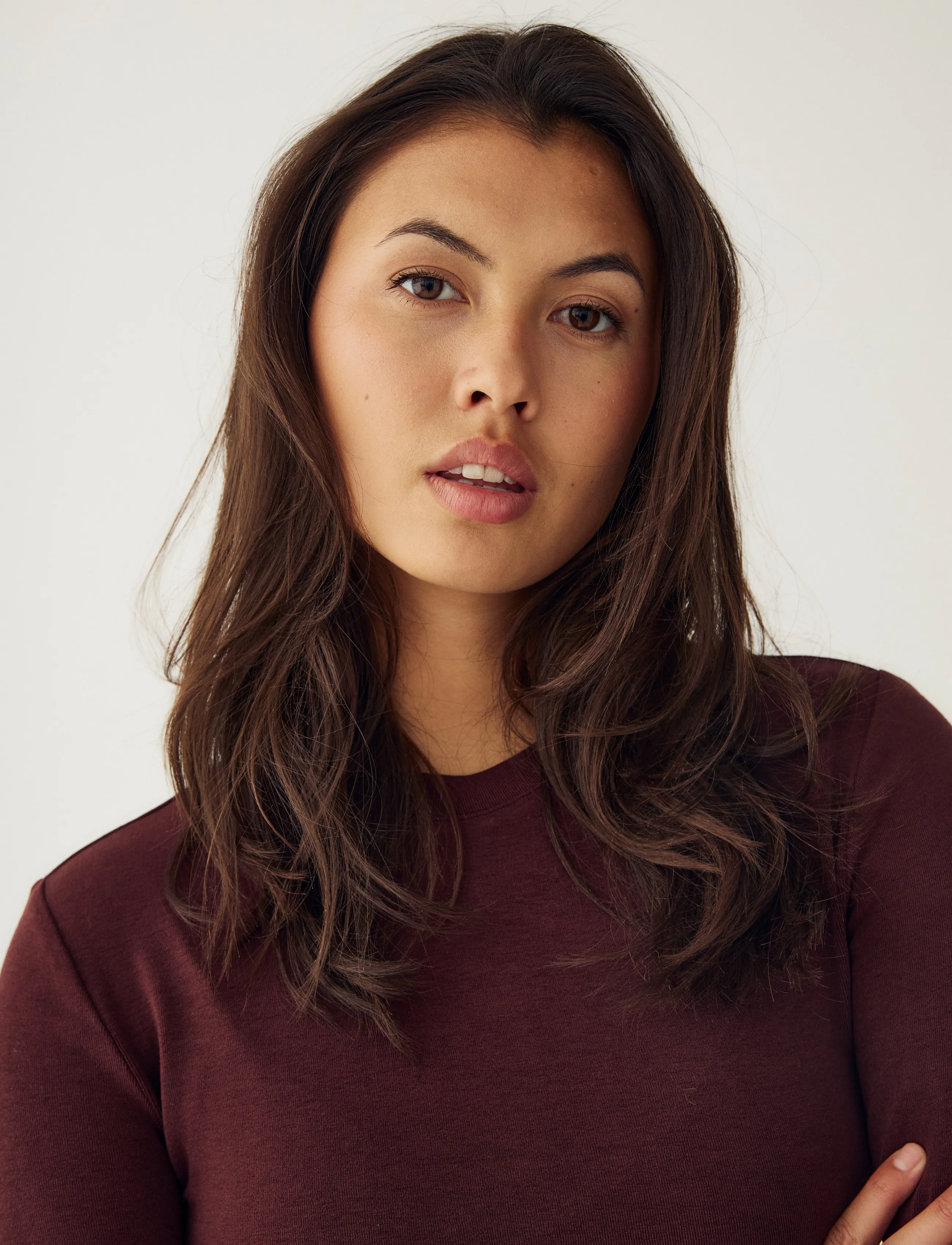 Noella - Lidie LS Top - langärmlige tops - burgundy melange - 3