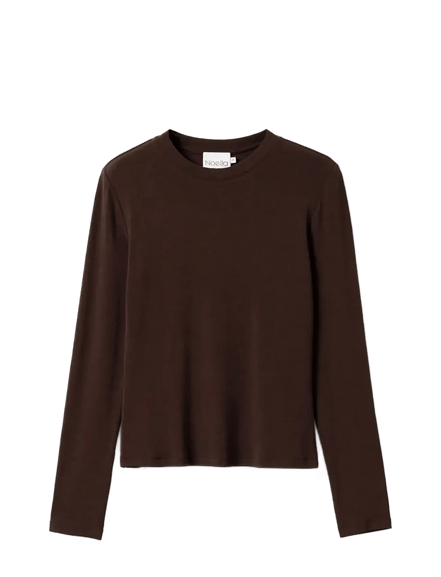 Noella - Lidie LS Top - langärmlige tops - chocolate - 1