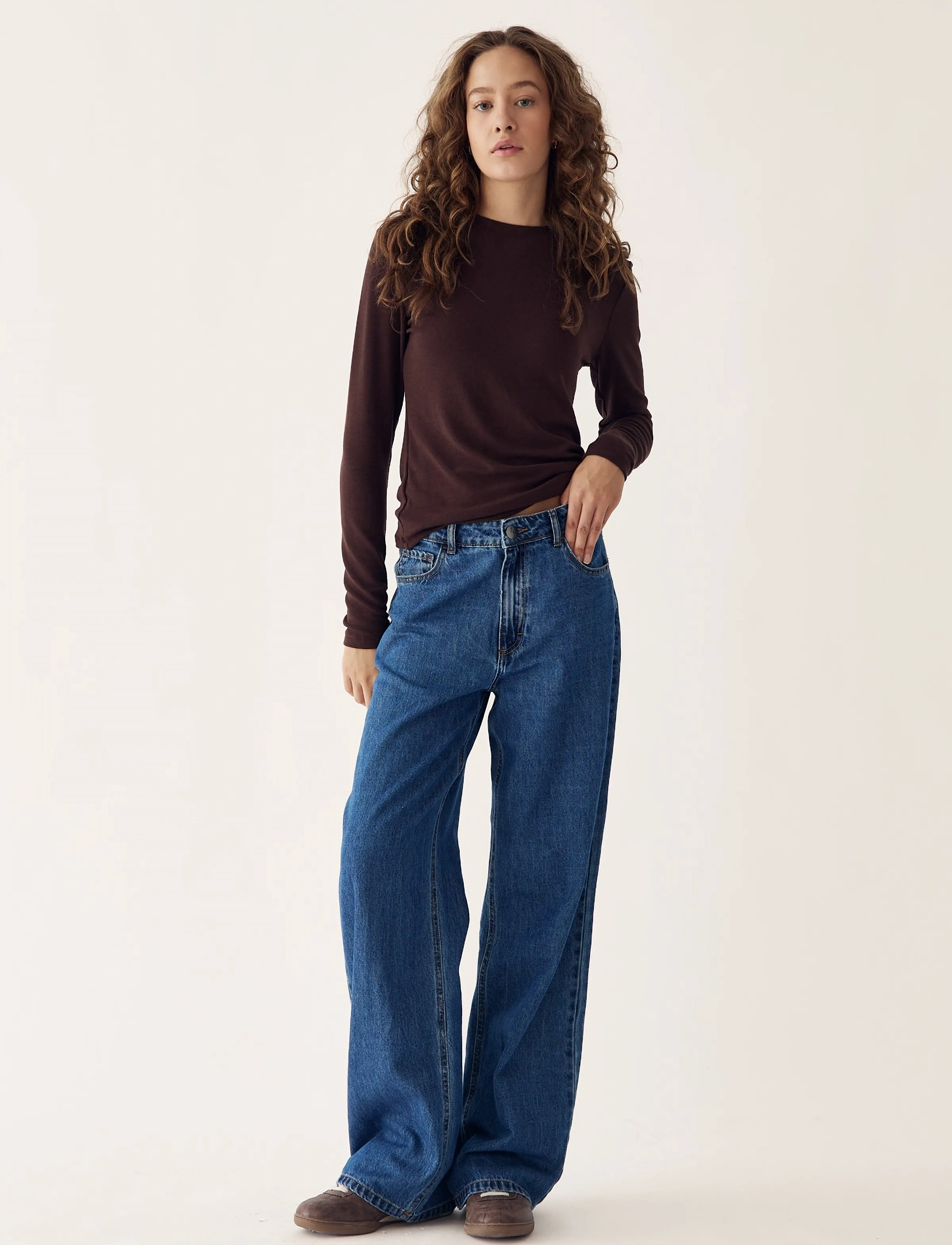Noella Lidie Ls Top, S, T-shirts & Oberteile, Braun - Long-sleeved, Frauen