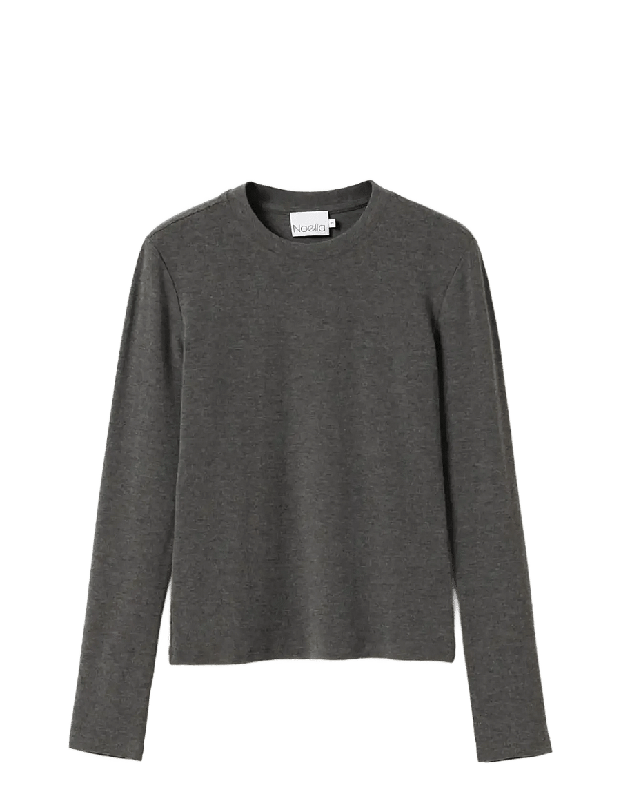 Noella - Lidie LS Top - langärmlige tops - dark grey melange - 1