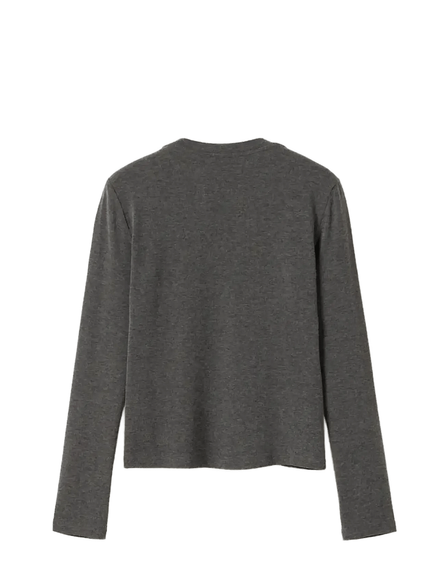 Noella - Lidie LS Top - langärmlige tops - dark grey melange - 2