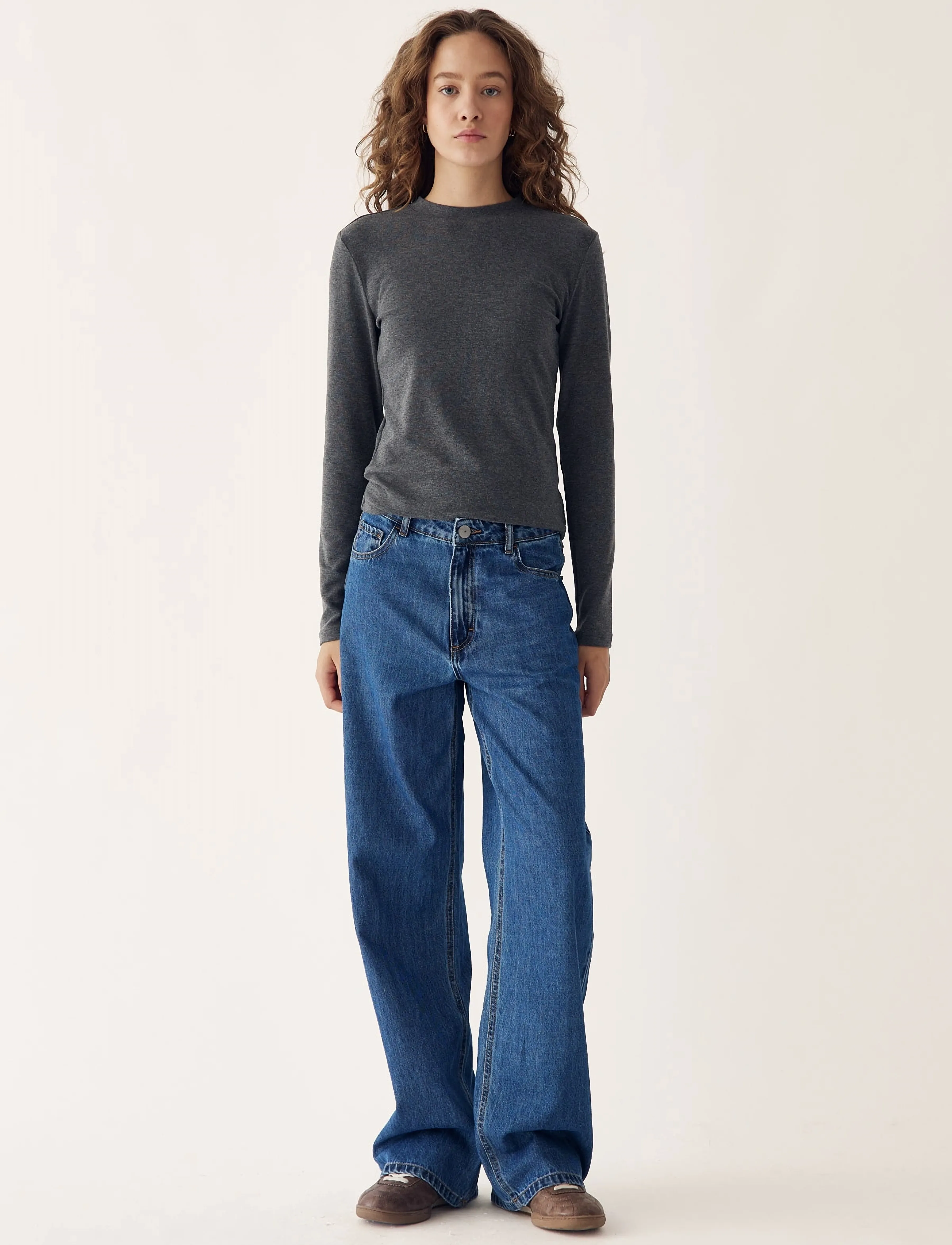 Noella - Lidie LS Top - langærmede toppe - dark grey melange - 5
