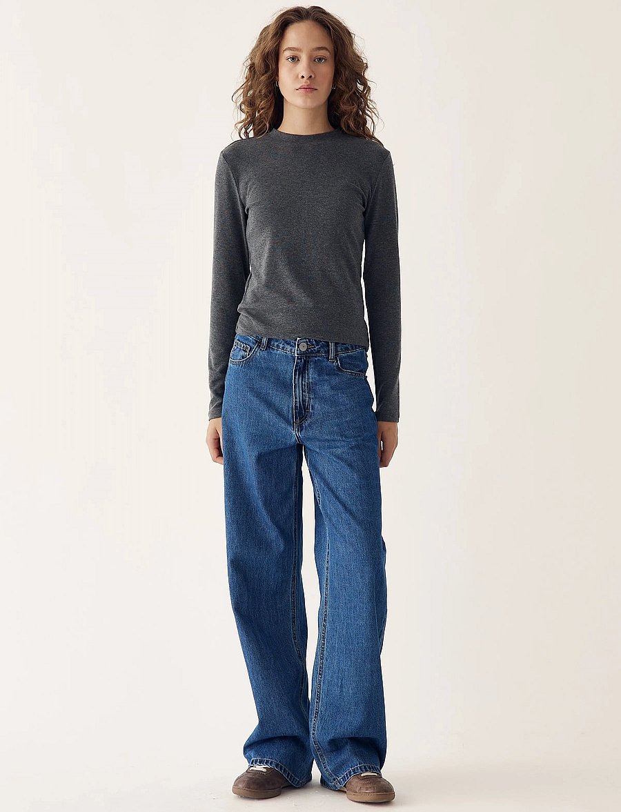 Noella - Lidie LS Top - langärmlige tops - dark grey melange - 5
